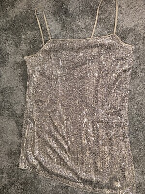 h&m short sequin dress H&M Gorgeous Gold Sequin Short Dress Size XL Plus