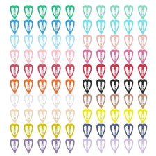 100-Piece Metal Snap Hair Clips for Girls, Toddlers, and Kids - Heart Shape