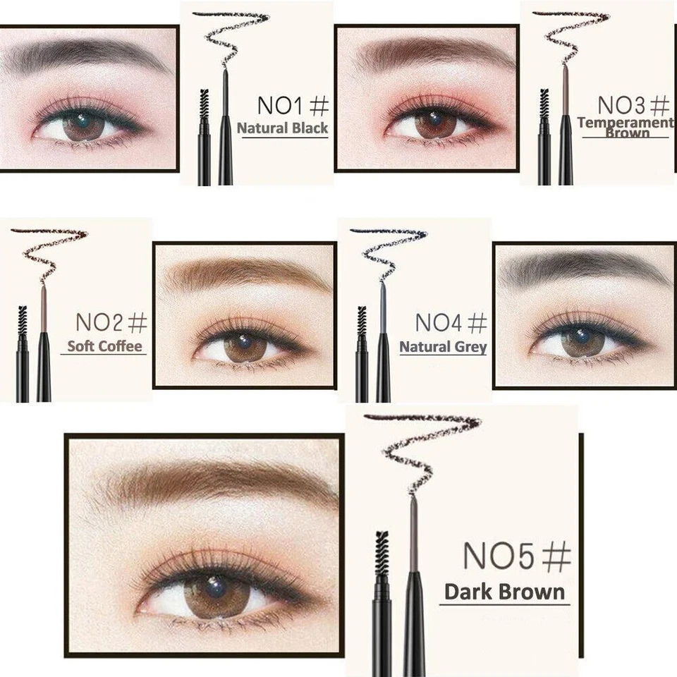 Waterproof Microblading Eye Brow Eyeliner Eyebrow Pencil Pen Brush Makeup Tools - Image 2 of 4