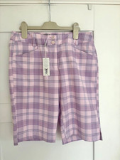 Image of Callaway Women's Golf Shorts Lilac Check  Performance Shorts UK 8 US 4, BNWT