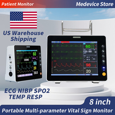 8-inch Multi-parameter Portable Patient Monitor ECG NIBP Spo2 TEMP RESP