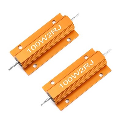 Chanzon 2pcs Wirewound Aluminum Shell Resistor 2 Ω ohm 100W ±5% G) 2Ω