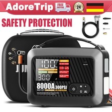 AdoreTrip 8000A Auto KFZ Starthilfe Powerbank Jump Starter +Kompressor Luftpumpe