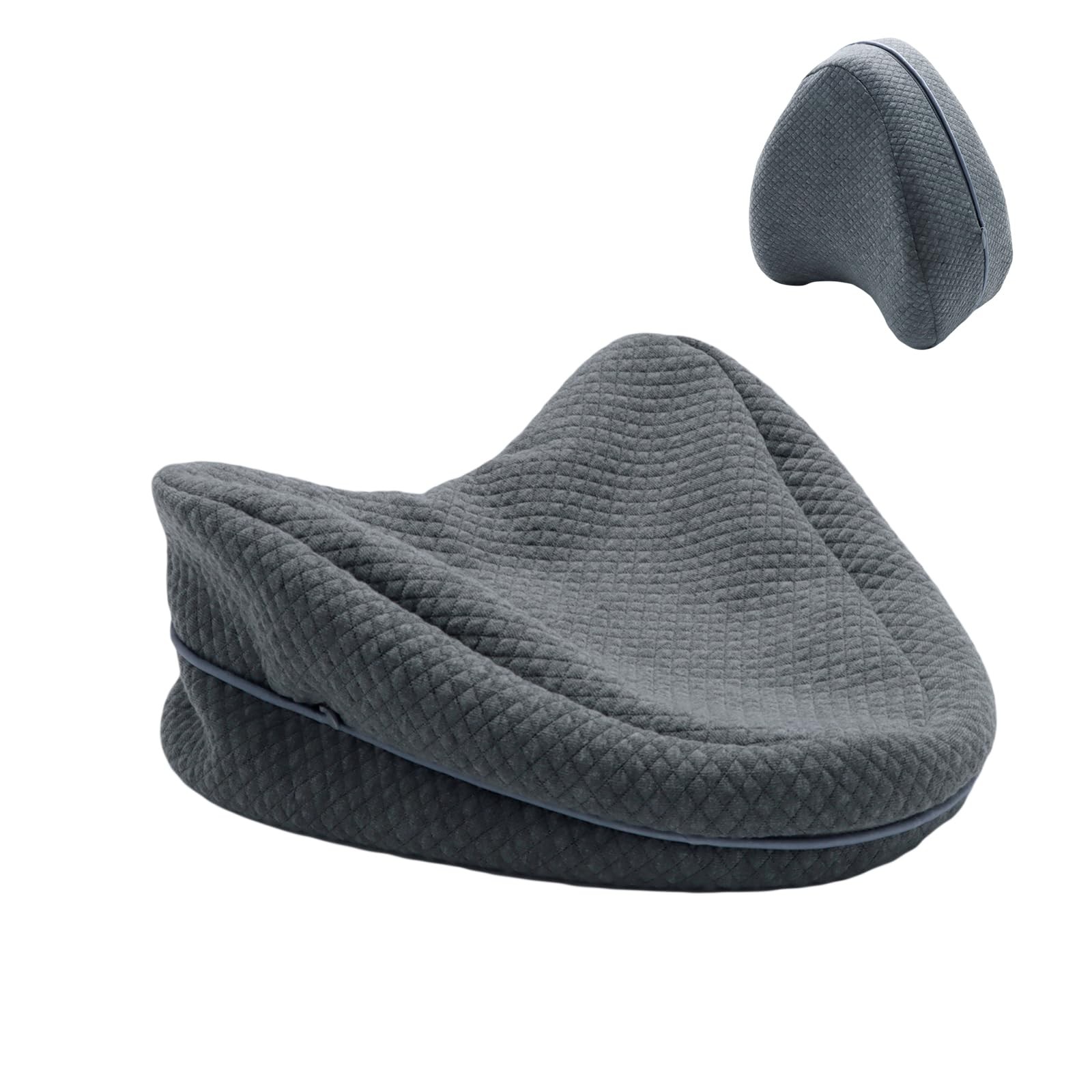 Upgrade Invisible Zippered Pillow Cover Compatible with Standard, Grey 