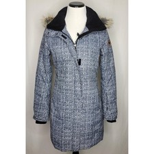 Obermeyer Womens Black White Print Puffer Ski Jacket Coat Tuscany Size 4 Obermeyer Womens Black White Print Puffer Ski Jacket Coat Tuscany Size 4