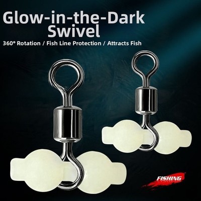 Glow in Dark Angelwirbel mit Splitring und Kunststoffköderverbinder