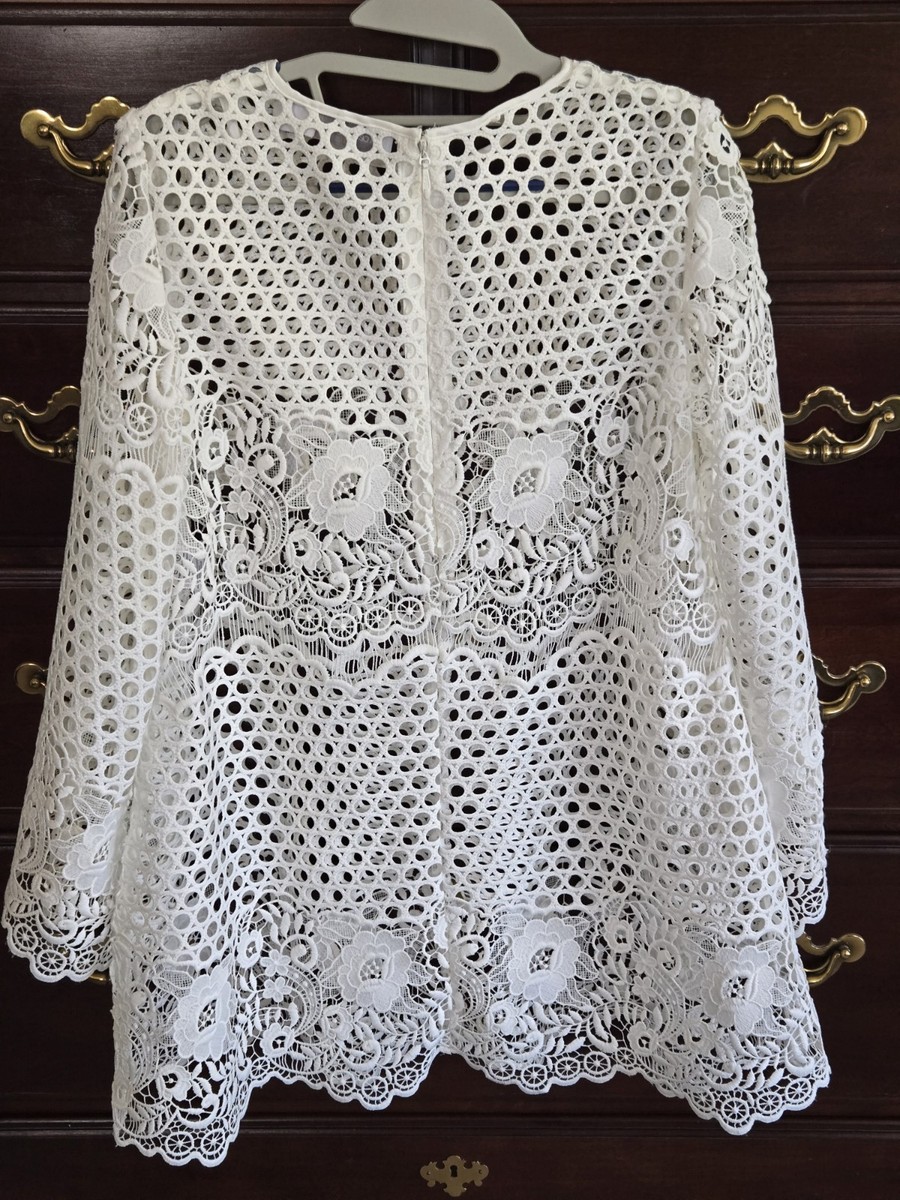 Alice McCall Dress " Like I Would " Mini Tunic in Lace Guipure White Designer 4 View 3