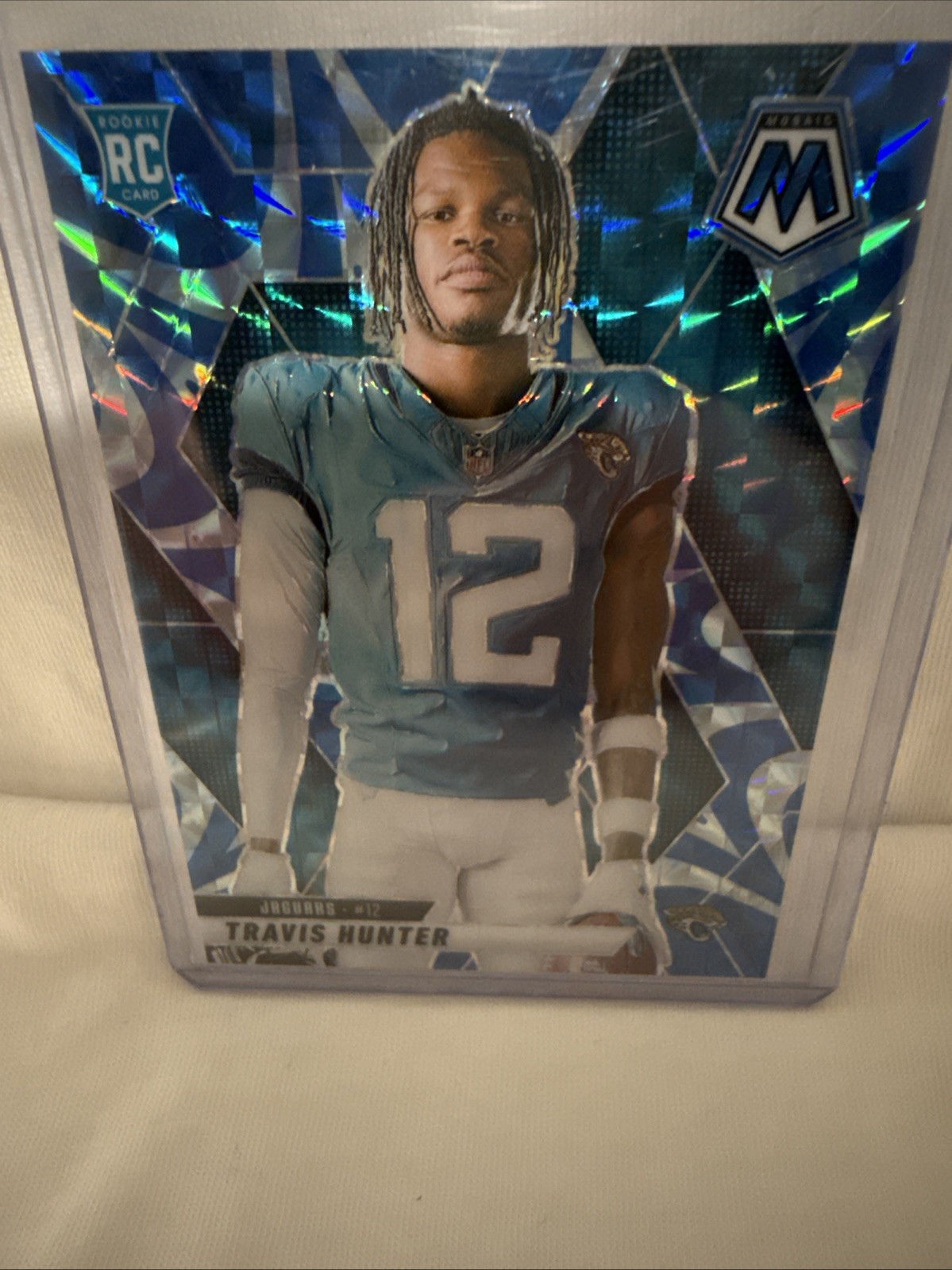 2025 Panini Mosaic - Rookie Variations Travis Hunter #279 Blue Scope Prizm (RC)