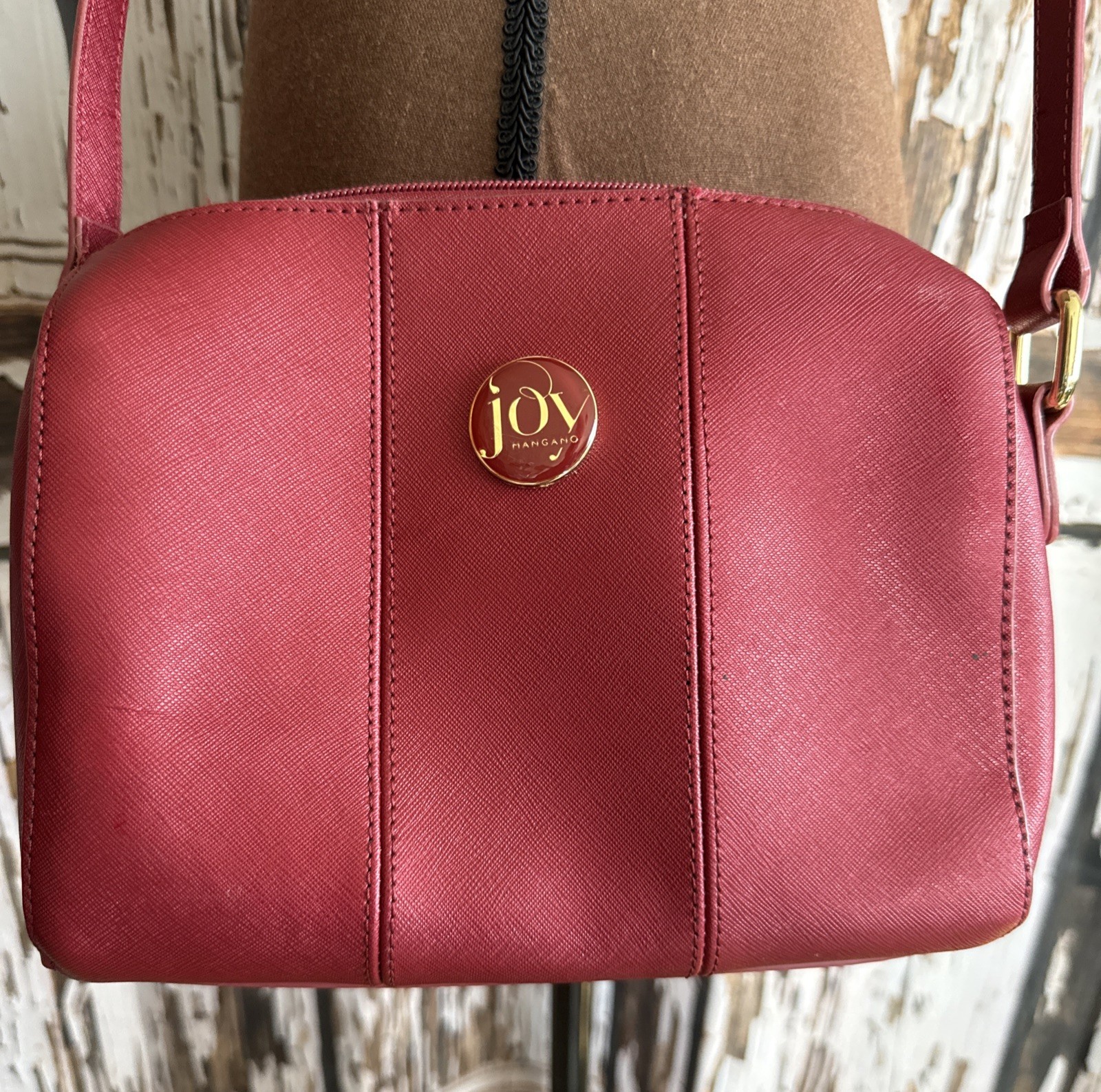 joy mangano Ruby  Red Crossbody Bag Leather - image 2