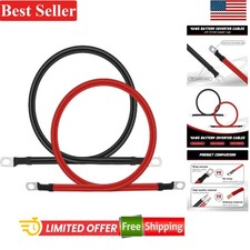 High-Quality 4 AWG 2FT Battery Cables with Flexible PVC Insulation - Waterproof