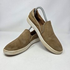 Ugg Women  s Size 9 Cas Caramel Brown Suede Gold Leather Slip On Flats Sneakers