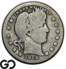 1914-S Barber Quarter, Tougher Key Date San Francisco Issue