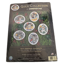 Dimensions Gold Collection 8730 Kitty Keepsake Ornament Counted Cross Stitch Kit