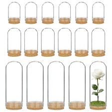 24 Pack Glass Jars Bottles 3 Mixed Size Dome Cloche Cover Decoration Bottles ...