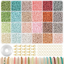 3mm Glass Seed Beads for Jewelry Making, Friendship Bracelet Making Kit for Girl