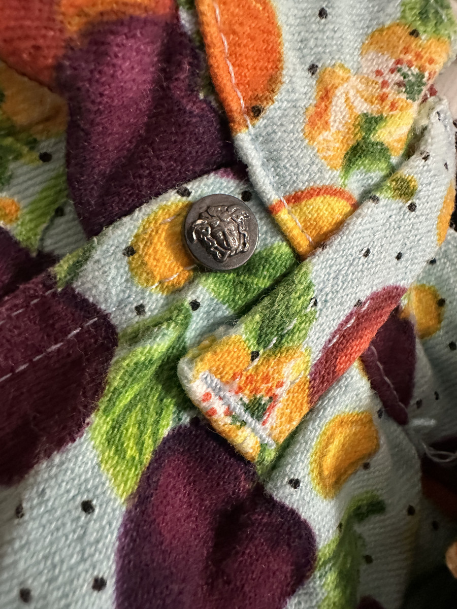 Authentic Vintage 1990s Versace Jeans Couture "Tutti Frutti" Cherry & Peach Prin View 5