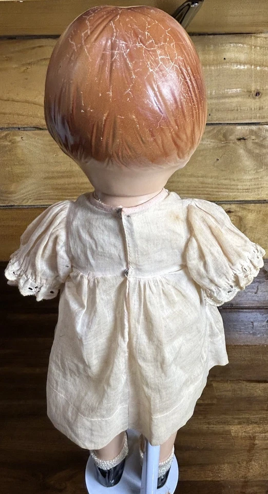 "Zapatos de vestir originales 19"" EFFANBEE PATSY ANN composición muñeca años 30 ojos abiertos cierre" Foto 4 de 4