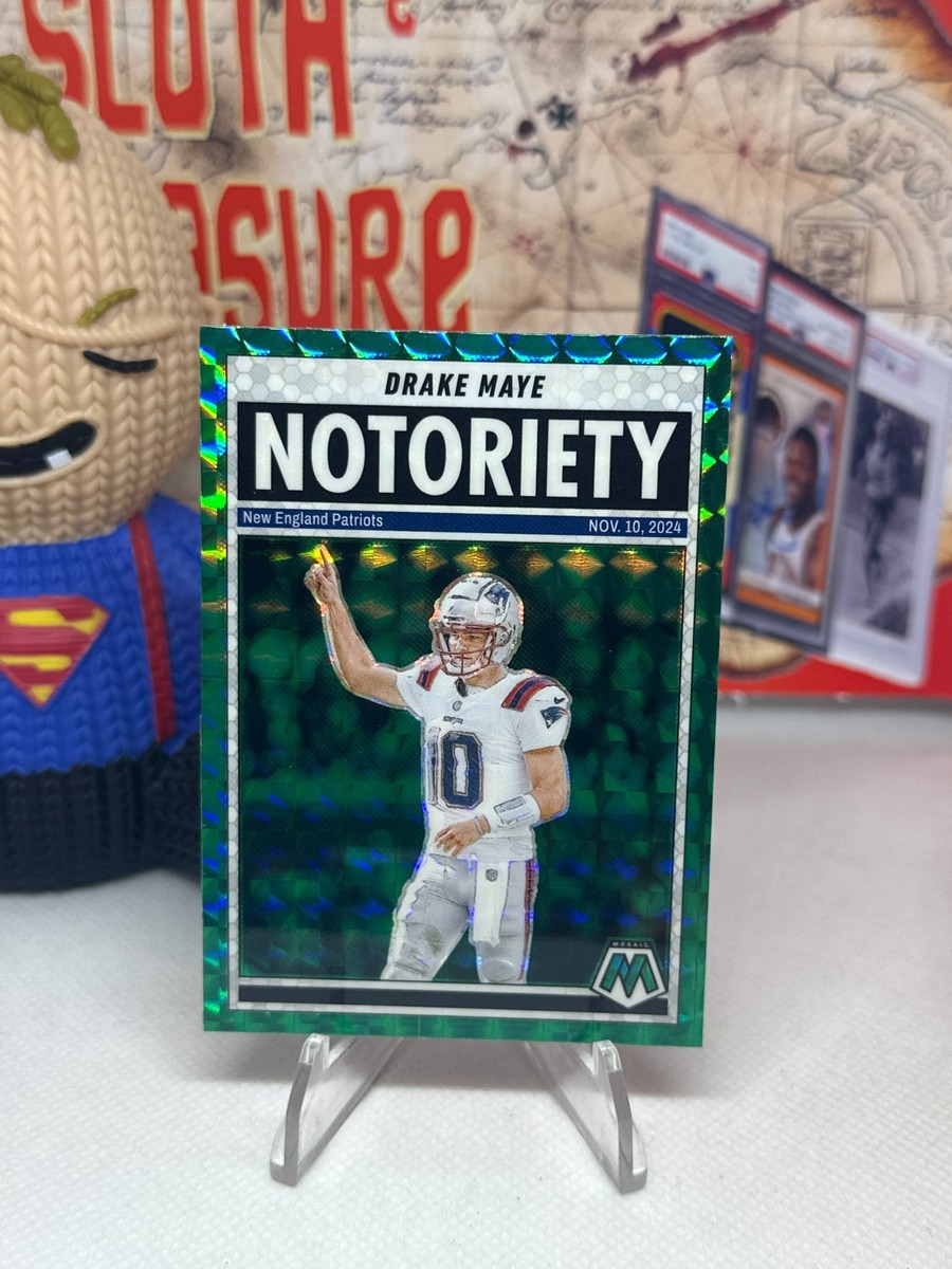 2025 Panini Mosaic - Notoriety Drake Maye #3 Green Mosaic Prizm | eBay