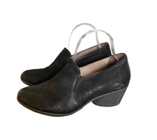 Dansko Farrah leather black loafer style heels size 39/8.5