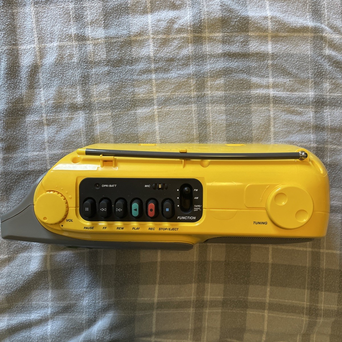 Vtg 1990s Sony Cfm-104 Yellow Cassette Tape Player Stereo Boombox