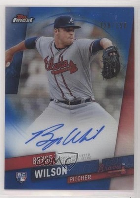 2019 Topps Finest Blue Refractor 128/150 Bryse Wilson #FA-BW Rookie Auto RC fm0