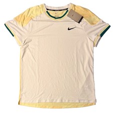 Nike Court Slam Dri-Fit Tennis Shirt Melbourne FD5195-113 Yellow Men s Large L