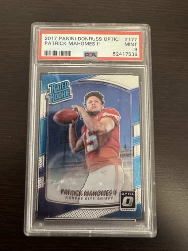 Panini 2017 Donruss Optic Patrick Mahomes II Rated Rookie #177 PSA 9 Chiefs