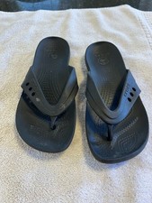 Crocs Women W 9 Dual Comfort - Flip Flops-Black LS