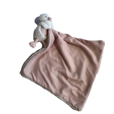Anko Kmart Duck Chicken Lovey Pink Stripe White Comfort Blanket Toy NWT 29cm