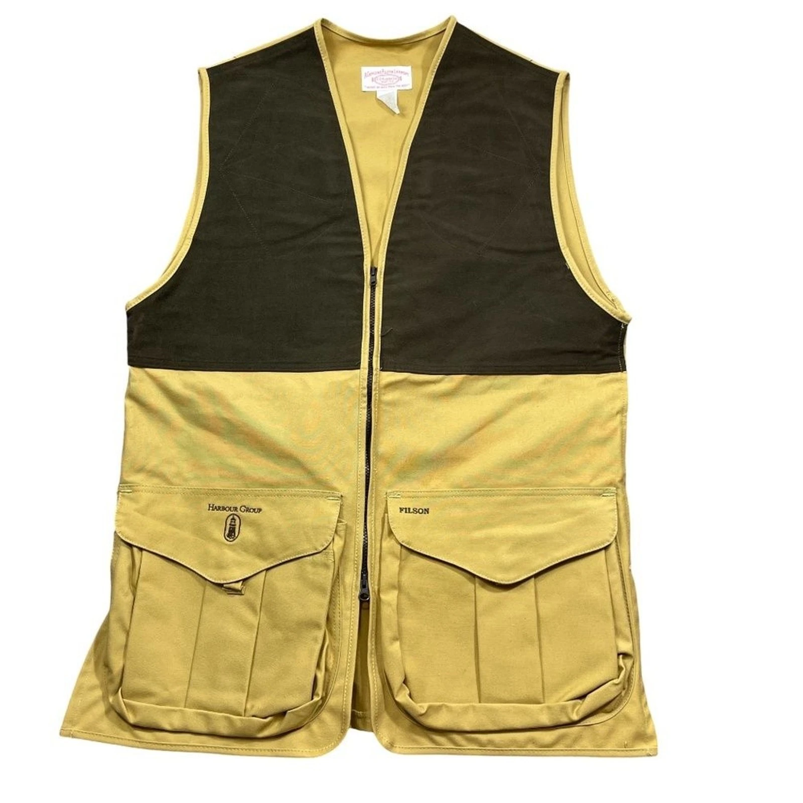 Filson Vest Medium NEW Beige Brown Sleeveless 100% Cotton Fishing Hunting