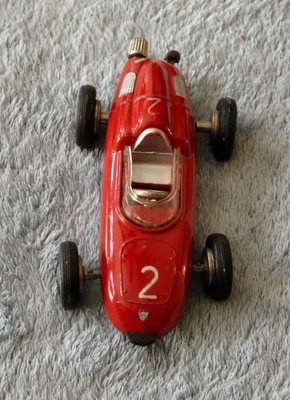 VTG 1950s SCHUCO 1037 Porsche Micro Racer Windup Car #2 Red