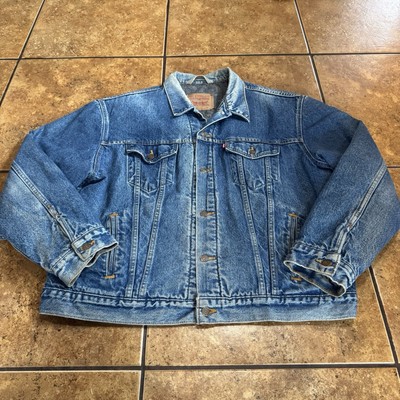 Levis Blanket Lined Denim Trucker Jacket 70506 0316 Made in USA Sz