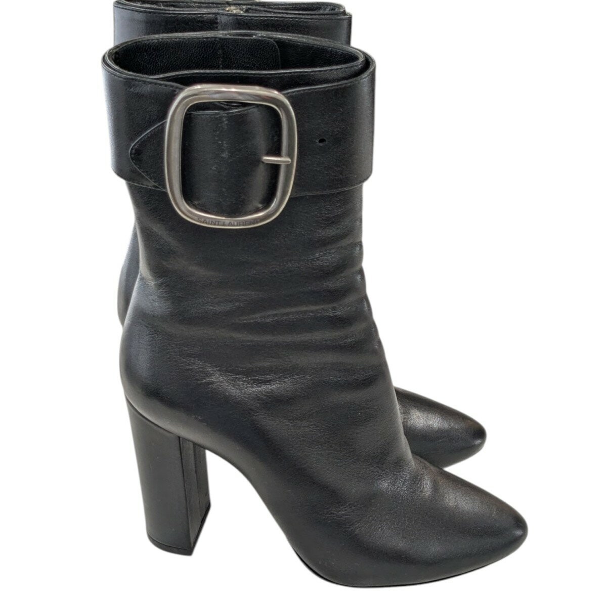 Saint Laurent Paris Short Boots Shoes EU 36.5 US 6.5 Black Authentic thumbnail 3