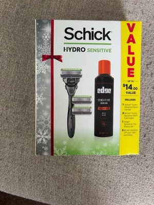 Schick Hydro Sensitive Shaving Kit Razor, Cartridges & Shave Gel Set