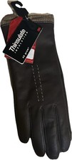 LEATHER 3M THINSULATE LADIES GLOVES BROWN SLEEK SZ: XL DRIVING WARM RN : 17730