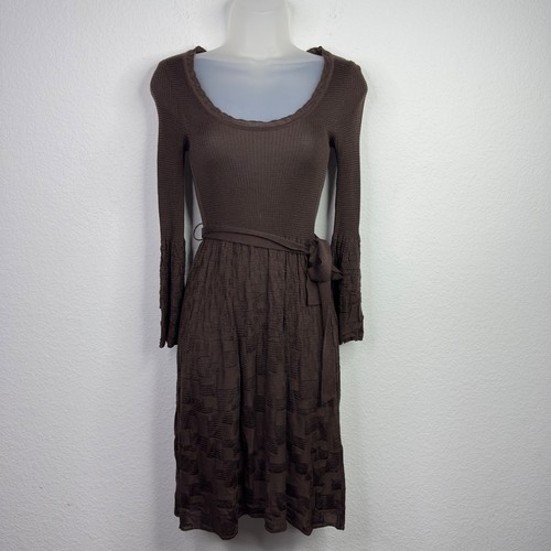 M by Missoni Dress Womens 4 Brown Wool Blend Italian Knit Whimsigoth Luxury Boho