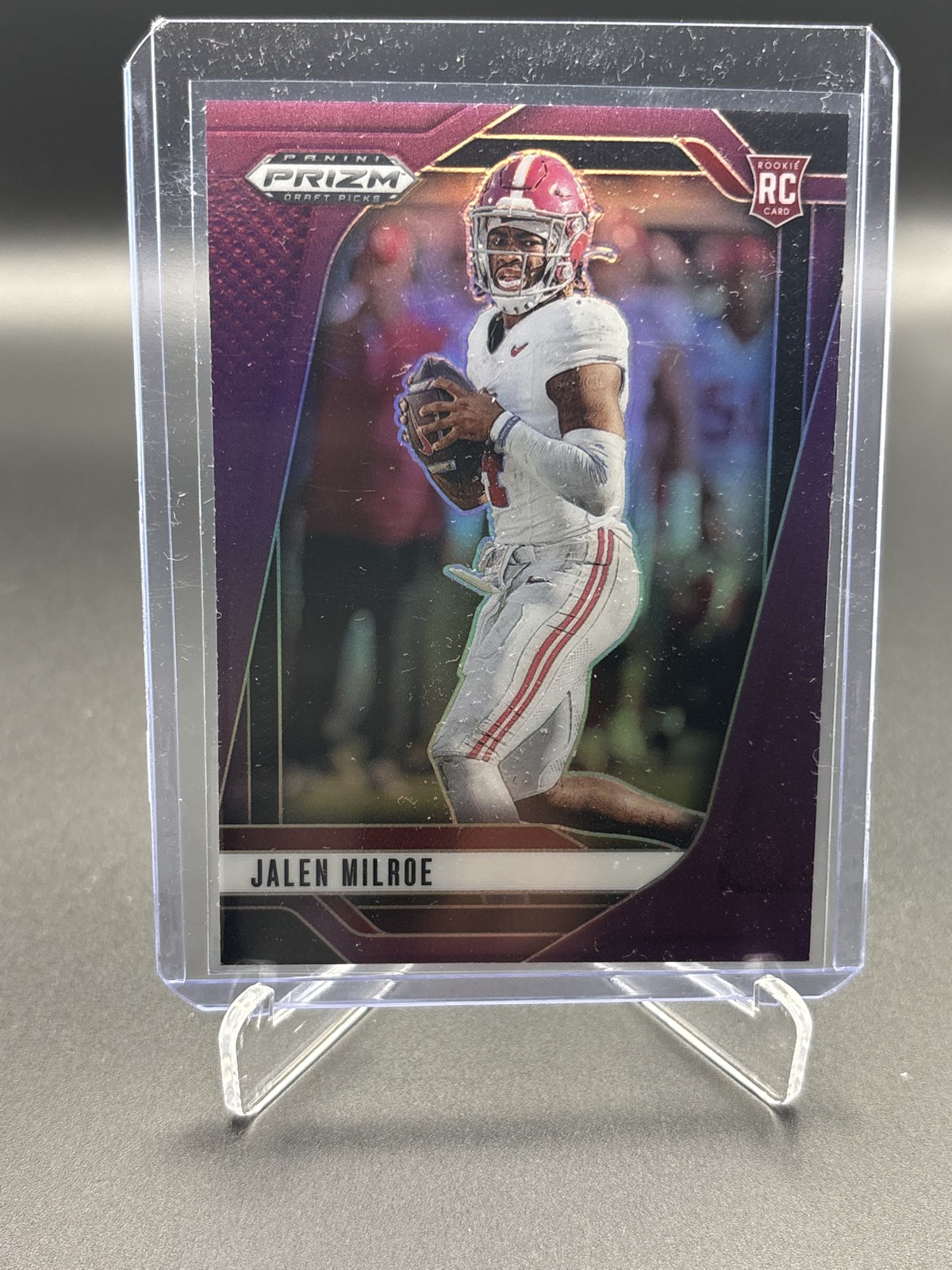 2025 Panini Prizm Draft Picks - Jalen Milroe #5 Purple Prizm /99 (RC) Bama