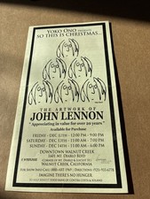 The Artwork Of John Lennon Promotional Flyer Brochure price list  By Yoko Ono