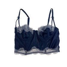 Victoria's Secret Dream Angels Navy Blue Lace Balconette Corset Bra - Size 34B