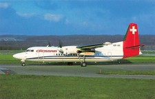 alte AK Crossair Fokker 50 Flugzeug ungelaufe...