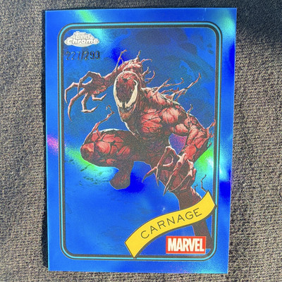 2025 Topps Chrome Marvel Carnage #173 Blue Refractor Serial Numbered 221/299