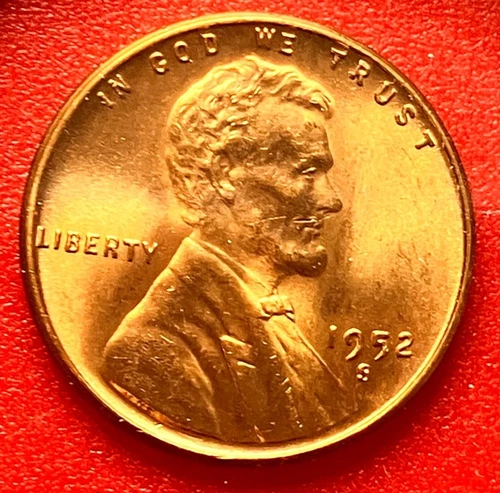 1952-S Lincoln Wheat Cent Penny GEM RED BU From an Original Bank Roll