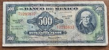 🇲🇽 Mexico 500 Pesos Banknote 1978 VF Mexican Currency Paper Money Series CCP