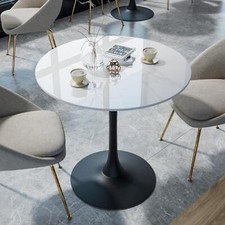 Runder Tisch 76*78cm Esszimmertisch Esstisch Bartisch Küchetisch Marmor+Metall