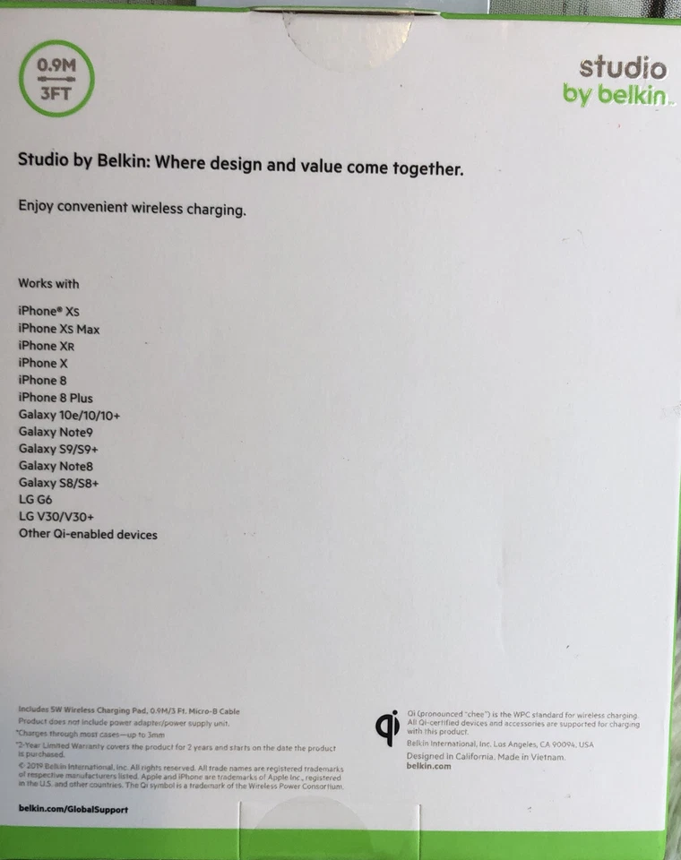 Belkin Studio 5W Wireless Charging Pad For Qi Smartphones Qi Certified - Image 2 of 2