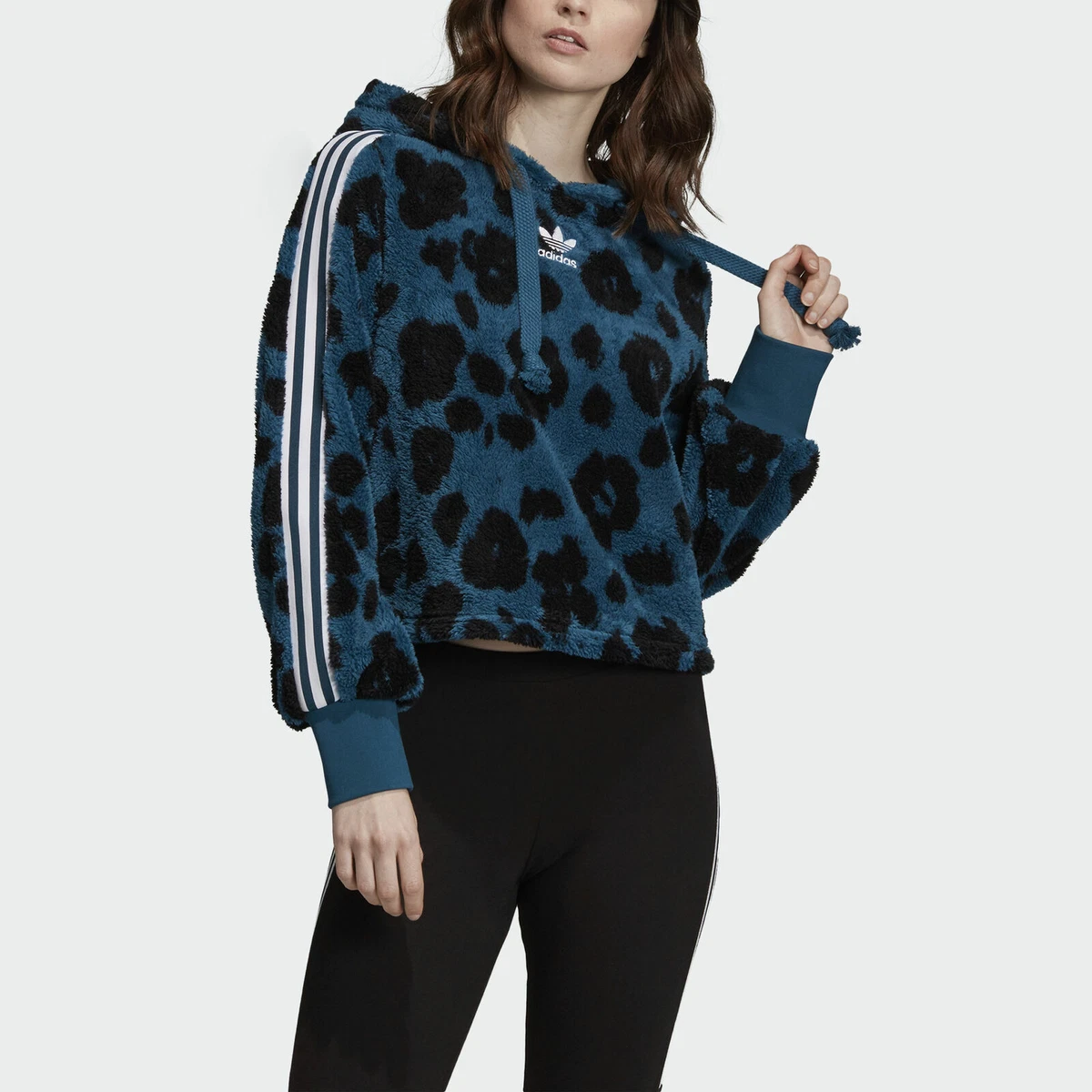 Adidas BELLISTA SHERPA HOODY AOP Floral Hooded Track Sweat shirt Womens sz M NWT