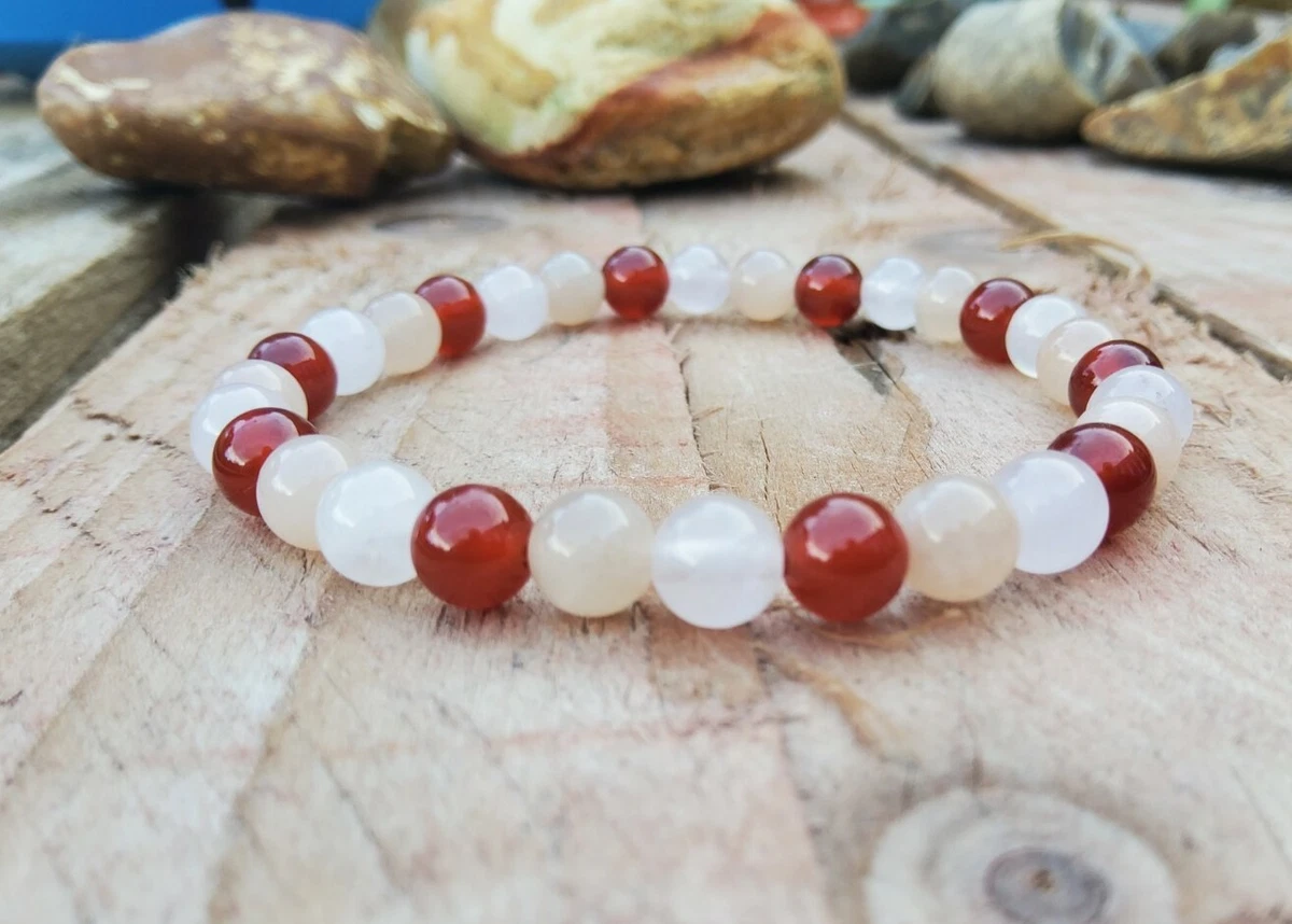 Red Carnelian Jewelry Set | Necklace + Bracelet + Earrings | Elasaro