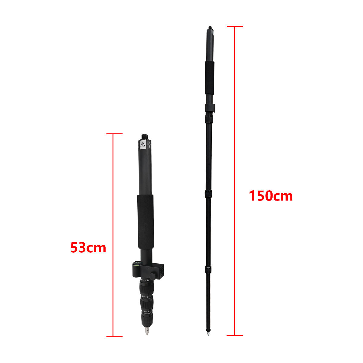 1.5M TELESCOPIC PORTABLE GPS SURVEYING CENTERING POLE WITH COMPASS LEVEL BUBBLE