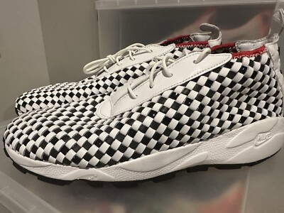 Nike Air Footscape Woven Chukka White Black Shoes 318997-101 Size 11