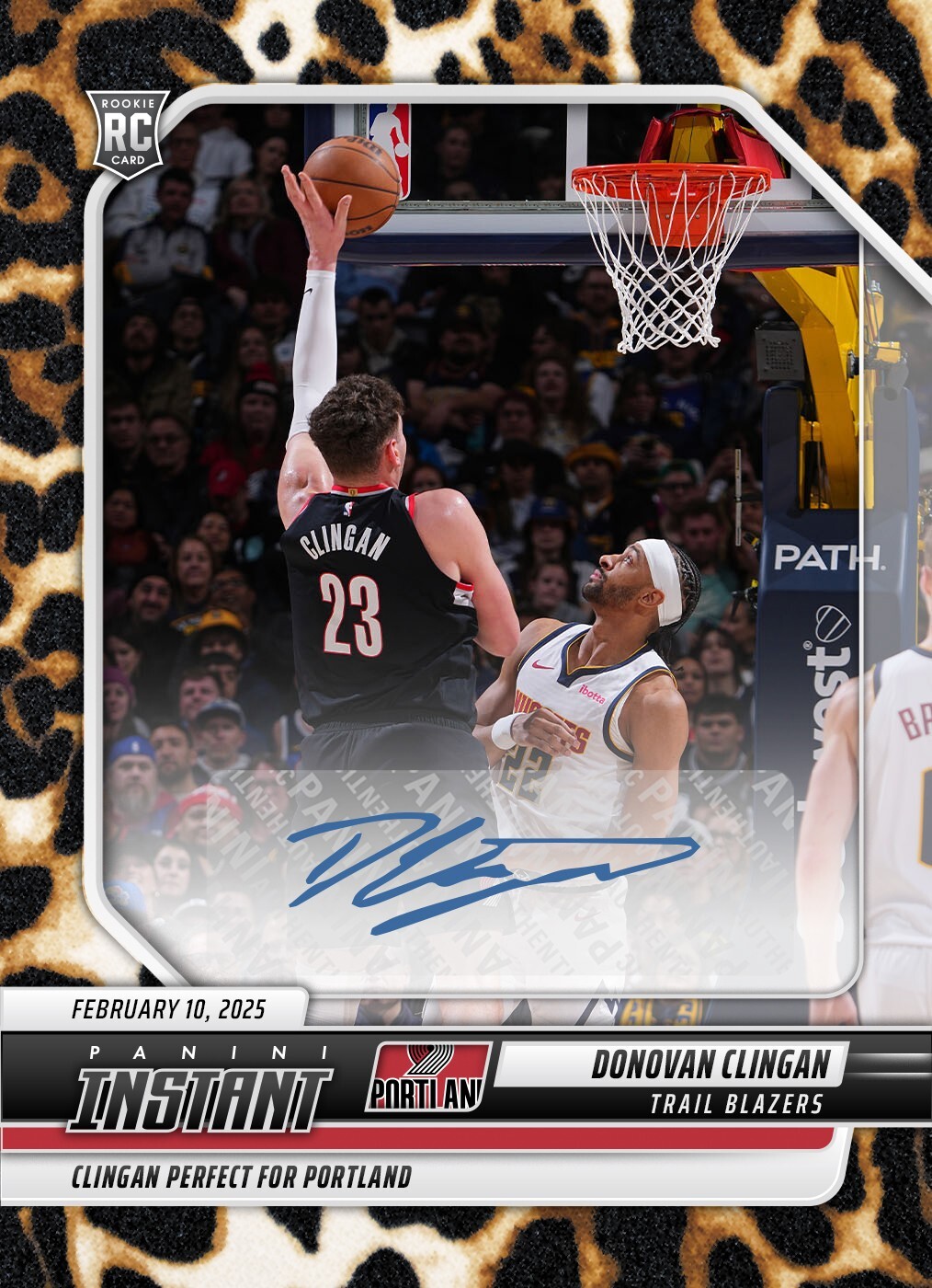 Donovan Clingan 2024-25 Panini Instant NBA #342 Jaguar Auto /10